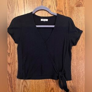 Madewell Wrap-Tie TopBlack Sz XS